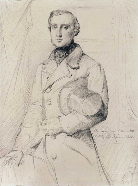 Portrait of Louis Marcotte de Quivieres by Theodore Chasseriau - Hand-Painted Oil Painting Reproduction