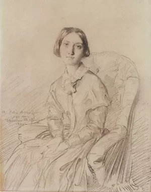Portrait of Mme Felix Ravaisson-Mollien Oil painting by Theodore Chasseriau