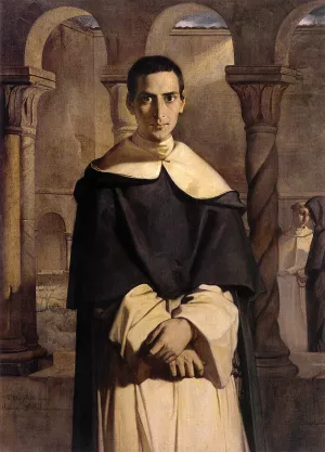 Portrait of the Reverend Father Dominique Lacordaire, of the Order of the Predicant Friars by Theodore Chasseriau - Oil Painting Reproduction