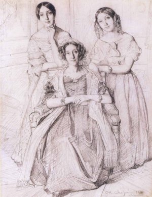 Portrait of the Wife of Admiral Duperre and Her Daughters