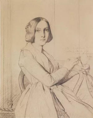 Portrait of Zoe de la Rue painting by Theodore Chasseriau