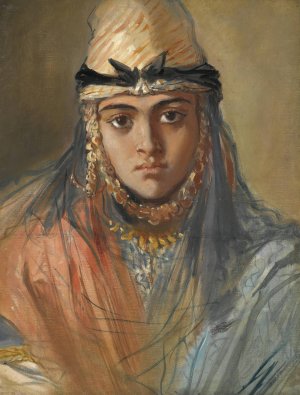 Tete De Jeune Algerienne Juive by Theodore Chasseriau Oil Painting