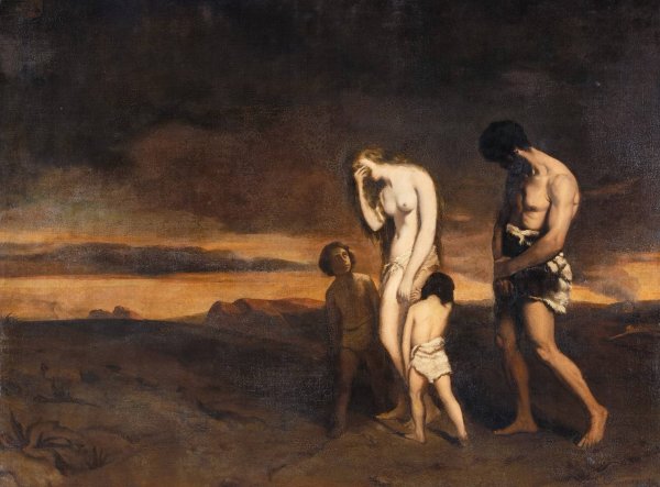 The Punishment of Cain  by Theodore Chasseriau - Hand-Painted Oil Painting Reproduction
