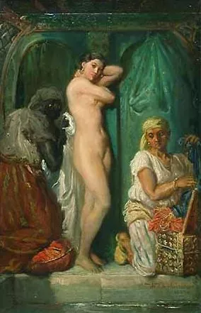 Un Bain au Serail by Theodore Chasseriau - Oil Painting Reproduction