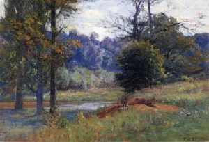 Along the Creek also known as Zionsville by Theodore Clement Steele - Oil Painting Reproduction