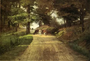 An Indiana Road painting by Theodore Clement Steele