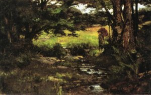 Brook in Woods by Theodore Clement Steele Oil Painting