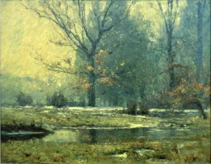Creek in Winter by Theodore Clement Steele - Oil Painting Reproduction