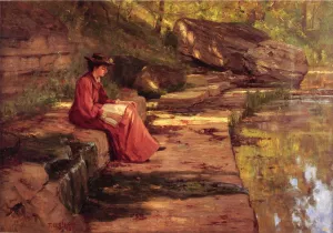 Daisy by the River by Theodore Clement Steele - Oil Painting Reproduction