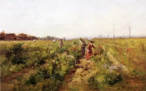 In the Berry Field Oil painting by Theodore Clement Steele