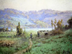 In the Whitewater Valley Near Metamora by Theodore Clement Steele - Oil Painting Reproduction