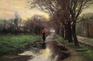 Meridian Street, Thawing Weather Oil painting by Theodore Clement Steele