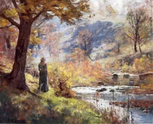 Morning by the Stream by Theodore Clement Steele Oil Painting