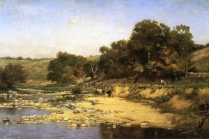 On the Muscatatuck by Theodore Clement Steele Oil Painting