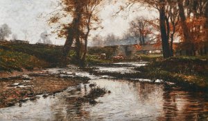 Pleasant Run by Theodore Clement Steele Oil Painting