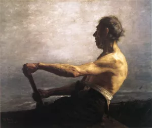 The Boatman painting by Theodore Clement Steele