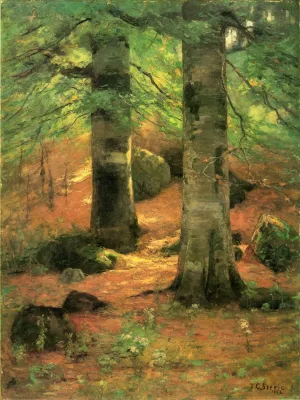 Vernon Beeches by Theodore Clement Steele - Oil Painting Reproduction
