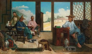 Afternoon's rest by Theodore Didier Delamarre Oil Painting