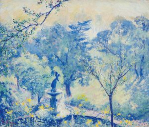 Bethesda Fountain, Central Park, New York by Theodore Earl Butler Oil Painting