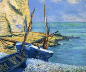 Boats at Etretat also known as Bateaux a Etretat by Theodore Earl Butler Oil Painting