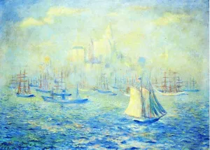 Entering New York Harbor by Theodore Earl Butler - Oil Painting Reproduction