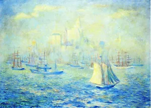 Entering New York Harbor Oil painting by Theodore Earl Butler