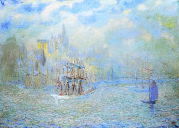Main Product Photo of Goelettes in the Port of New York Painting by Theodore Earl Butler