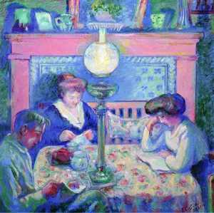 Interior After Dinner Oil painting by Theodore Earl Butler