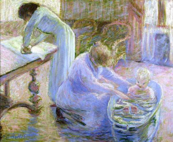 Le Bain, Maison Baptiste, Giverny, France by Theodore Earl Butler - Hand-Painted Oil Painting Reproduction