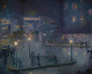 Place de Rome at Night by Theodore Earl Butler Oil Painting