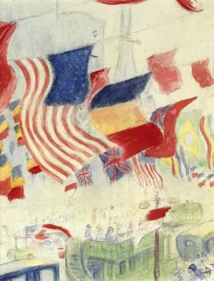 Study for Flags by Theodore Earl Butler - Oil Painting Reproduction