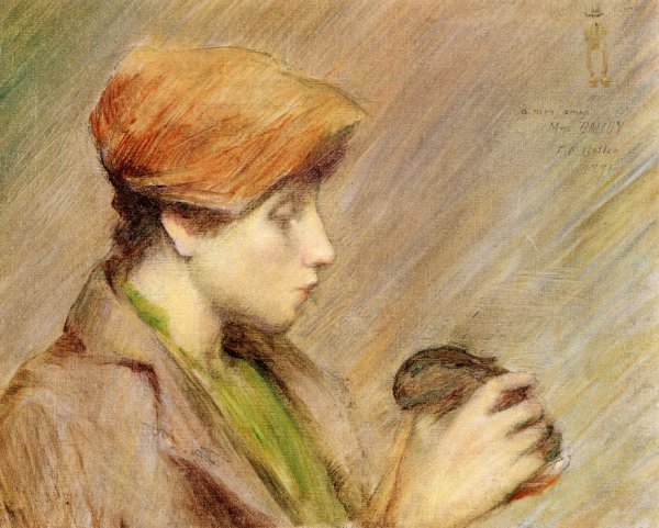 Main Product Photo of Suzanne Hoschede au Lapin Painting by Theodore Earl Butler