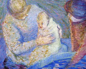 The Child Bathing by Theodore Earl Butler - Oil Painting Reproduction