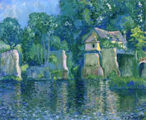 The Red Bridge in Vernon also known as Near Giverny Oil painting by Theodore Earl Butler