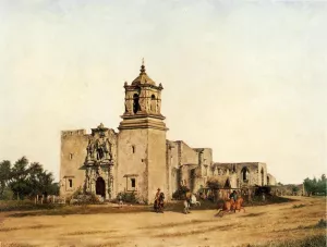 San Jose de Aguayo also known as Mission San Jose by Theodore Gentilz - Oil Painting Reproduction