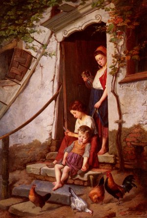 The Farmer's Children by Theodore Gerard Oil Painting