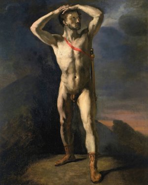 Academie d'homme nu au glaive by Theodore Gericault Oil Painting