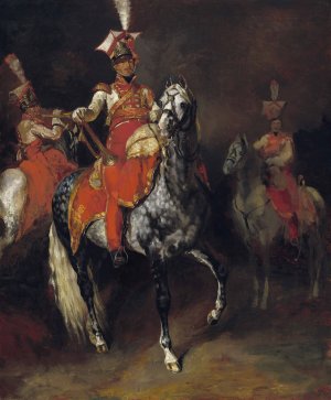 Mounted Trumpeters of Napoleon's Imperial Guard by Theodore Gericault Oil Painting