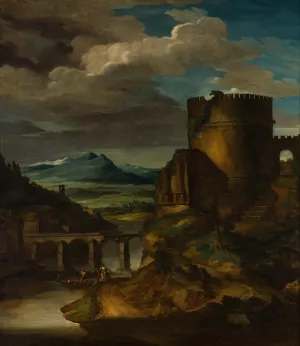 Paysage italien au tombeau Oil painting by Theodore Gericault