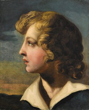 Portrait de Jeune Garcon de Profil by Theodore Gericault Oil Painting