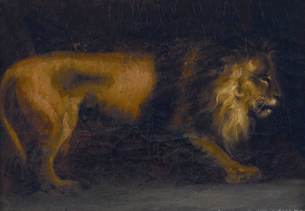 Study of a Lion by Theodore Gericault - Hand-Painted Oil Painting Reproduction
