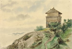 Block House, Alaska, 1887 by Theodore J. Richardson Oil Painting