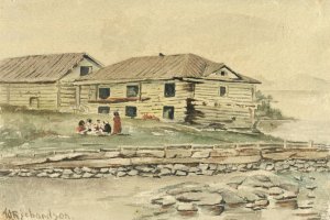 Buildings Going To Ruin, Alaska, 1884 by Theodore J. Richardson Oil Painting