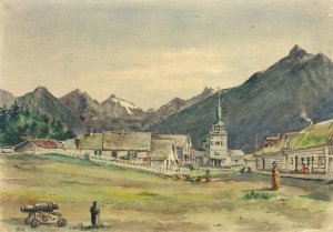 Lincoln Street, Sitka, 1887 by Theodore J. Richardson Oil Painting