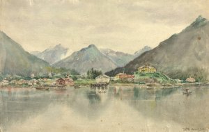 Sitka From The Islands, Showing Russian Castle, 1888 by Theodore J. Richardson Oil Painting