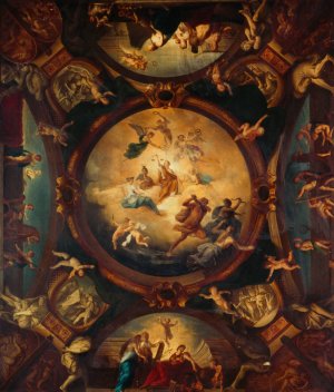 La Justice assure la Paix et protege les Arts by Theodore Pierre Nicolas Maillot Oil Painting