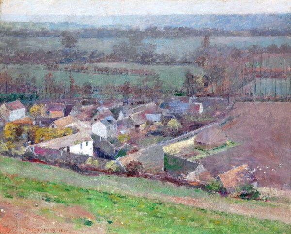 A Bird's-Eye View  by Theodore Robinson - Hand-Painted Oil Painting Reproduction