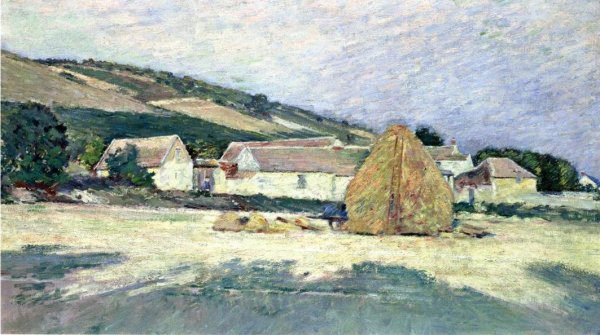 Main Product Photo of A Farm House in Giverny Painting by Theodore Robinson