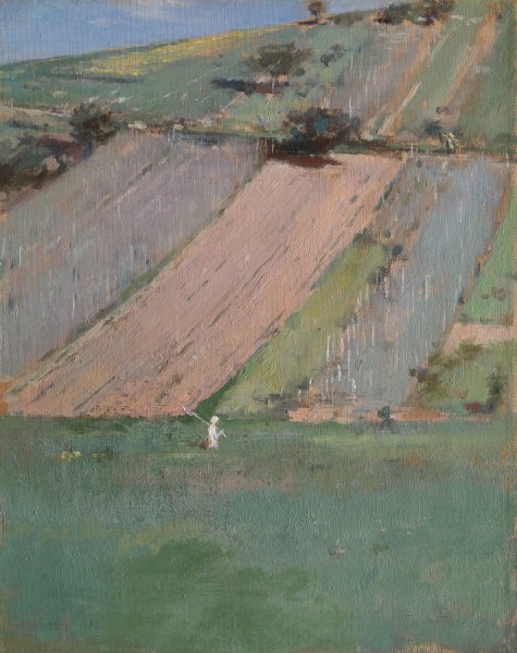 A Hillside, Giverny  by Theodore Robinson - Hand-Painted Oil Painting Reproduction