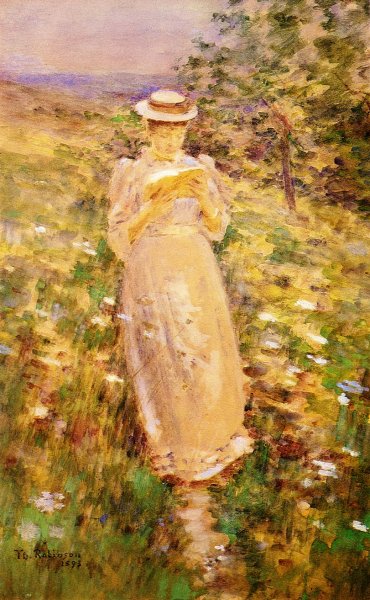 A Sweet Girl Graduate by Theodore Robinson - Hand-Painted Oil Painting Reproduction